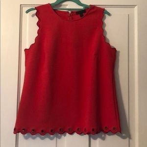 Red cut sleeves top from J Crew